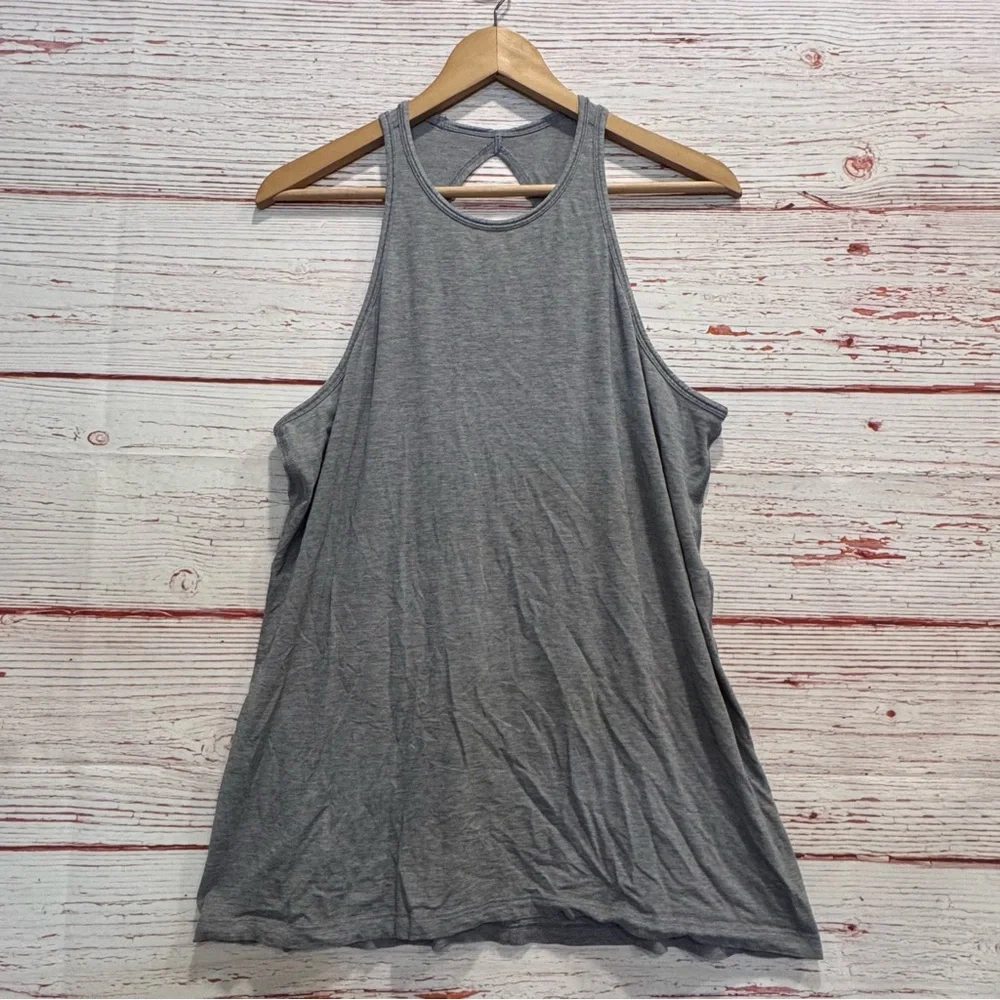 Lululemon Trapeze Twist Tank in Heathered Medium Grey Sz 8